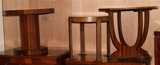 Three 1930s mahogany / walnut occasional tables
